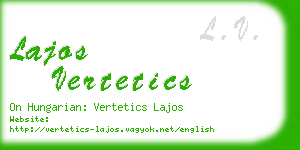 lajos vertetics business card